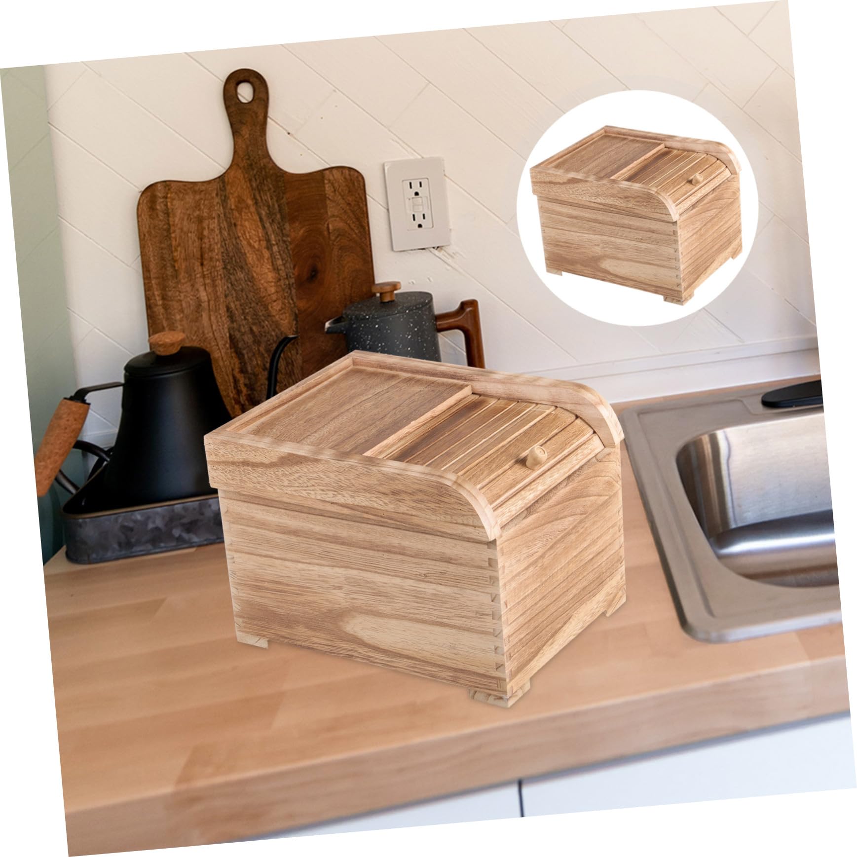 Zerodeko Boîte de Rangement pour Riz en Bois 5kg, Solide, la Cuisine