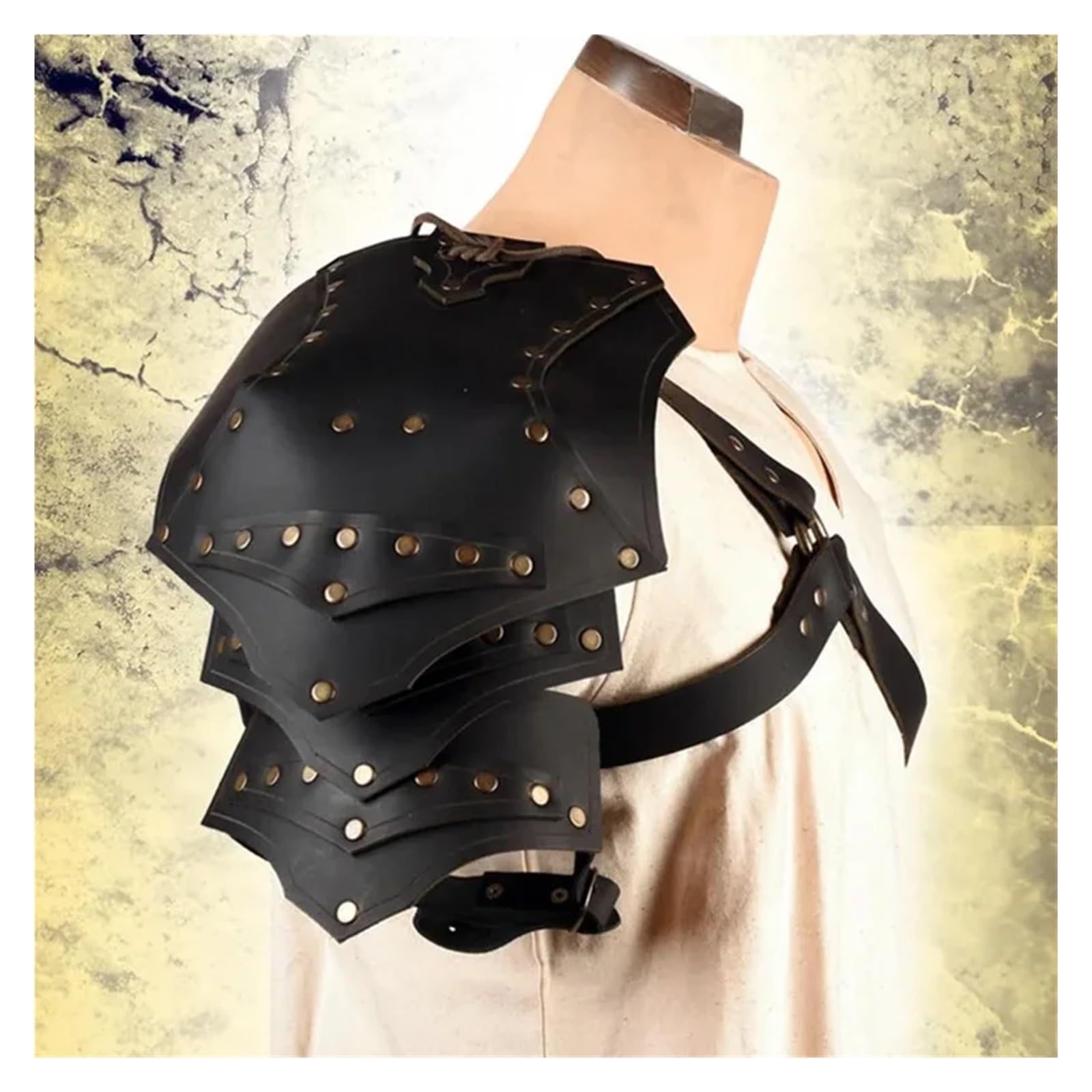 Armatura Vintage Per Le Spalle Accessori for cosplay con armatura monospalla medievale in pelle PU