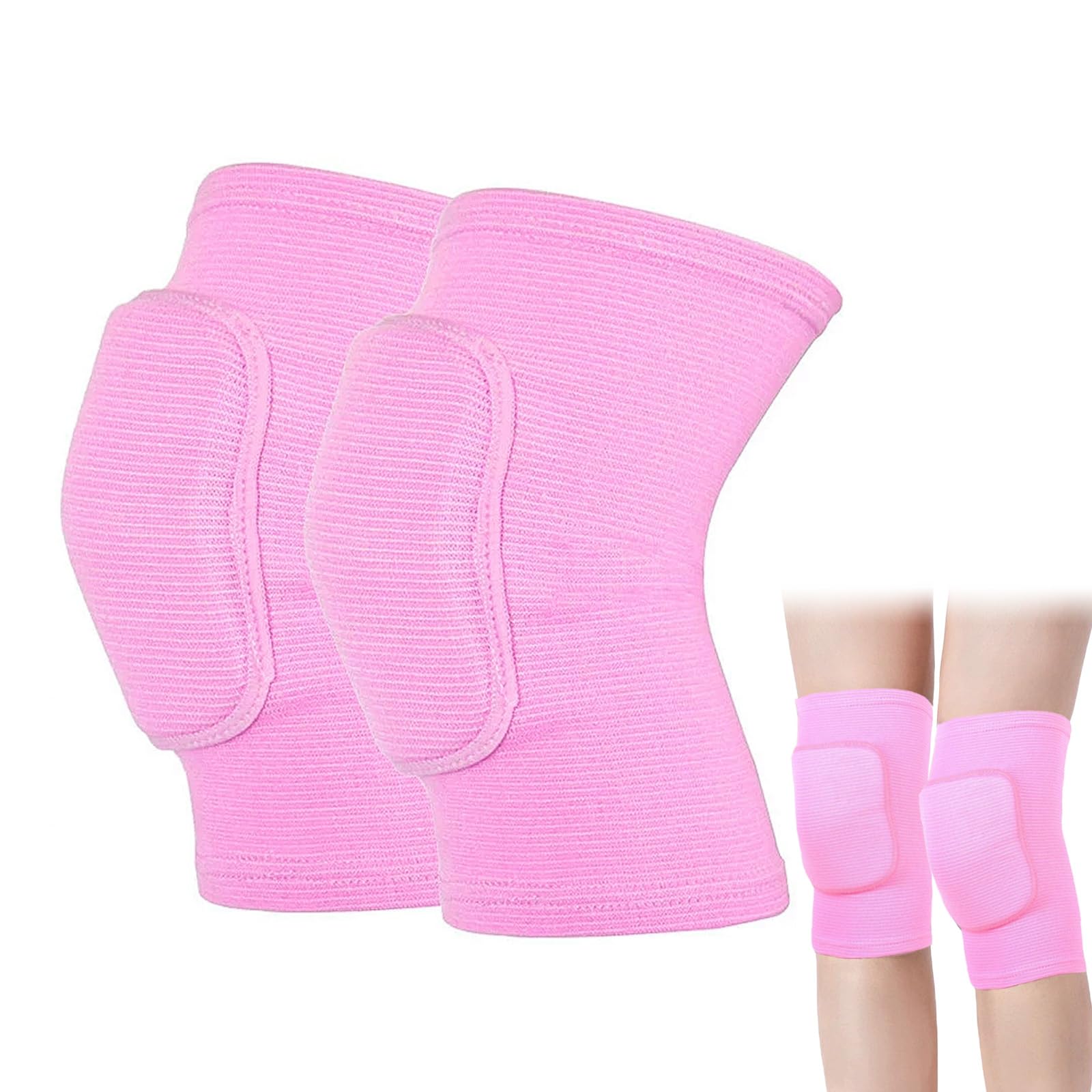 ZALAOR Dance Knee Pads for Women: Breathable Knee Pads - Thick Sponge Support Knees Protector - Soft Brace Breathable Sleeve Protective for Volleyball Dance Yoga Tennis Running Cycling Jogging (Pink)