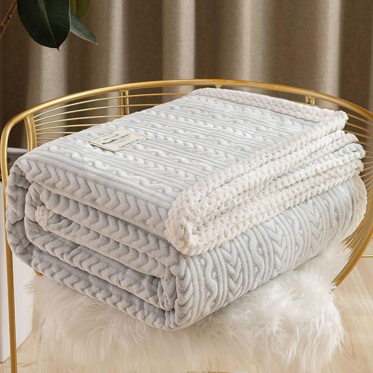 Amazon｜[OceanMap] ハーフケット 大判ひざ掛け 北欧風 150*200cm