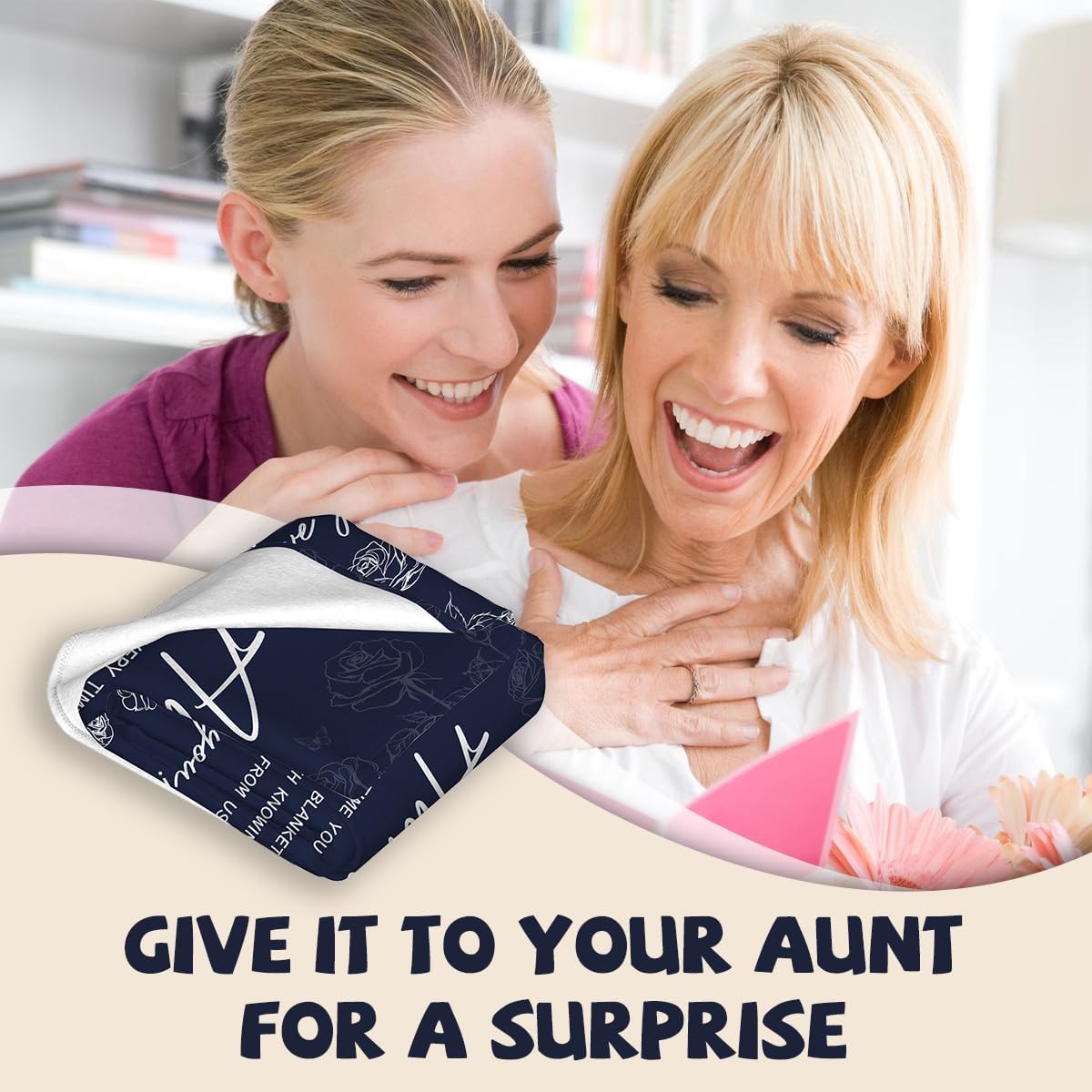 Aunt Gifts, Gifts for Aunts from Niece Nephew for Mothers Day, Aunt Birthday Gift, Auntie Gift Ideas Throw Blanket 50"x60" - Image 4