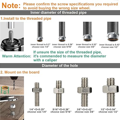 Miniatura 2 de Ruedas giratorias de 3 pulgadas, ruedas de vástago roscado resistentes, juego de 4, ruedas giratorias con vástago UNC 38"-16" x 1" ruedas