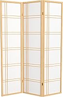 Vista 52 de Red Lantern Pantalla Shoji de doble cruz de 6 pies de alto, color blanco, 5 paneles