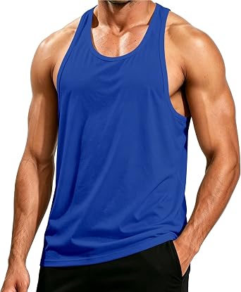 Mens Tank Tops Gym Stringers Y-Back Muscle Fitness Shirt