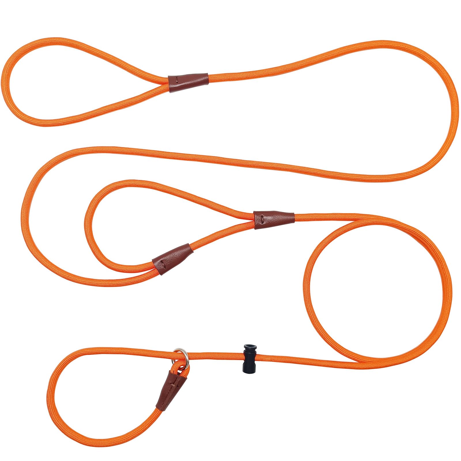 YUCFOREN 8ft Double Handle Slip Lead Dog Leash 1/4" Nylon Training Lead