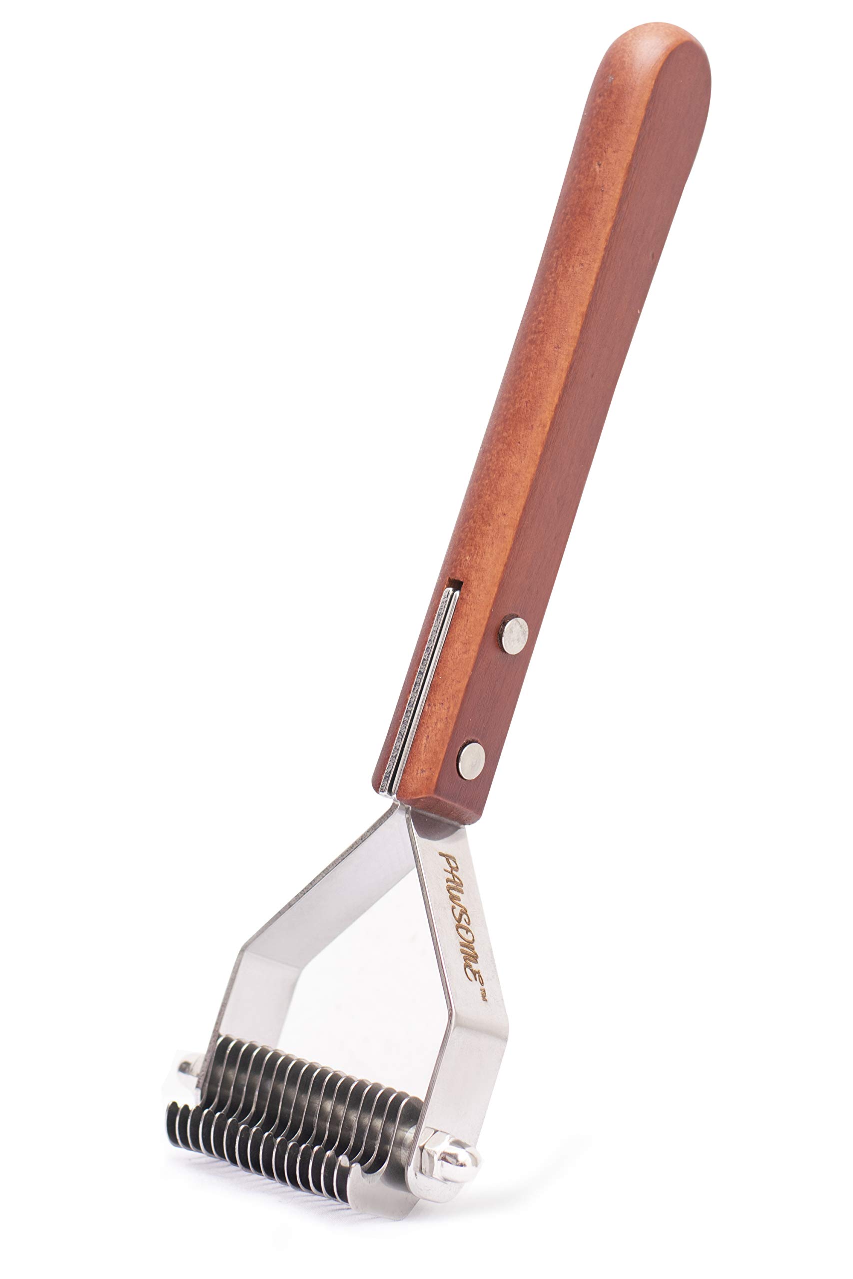 Pawsome Dematting Undercoat Comb with 2 Sided Professional Grooming Rake for Cats and Dogs (One Side 16 Blade) No More Nasty Shedding Deshedding Brush - Comb Out Mats & Tangles Easily No More Nasty