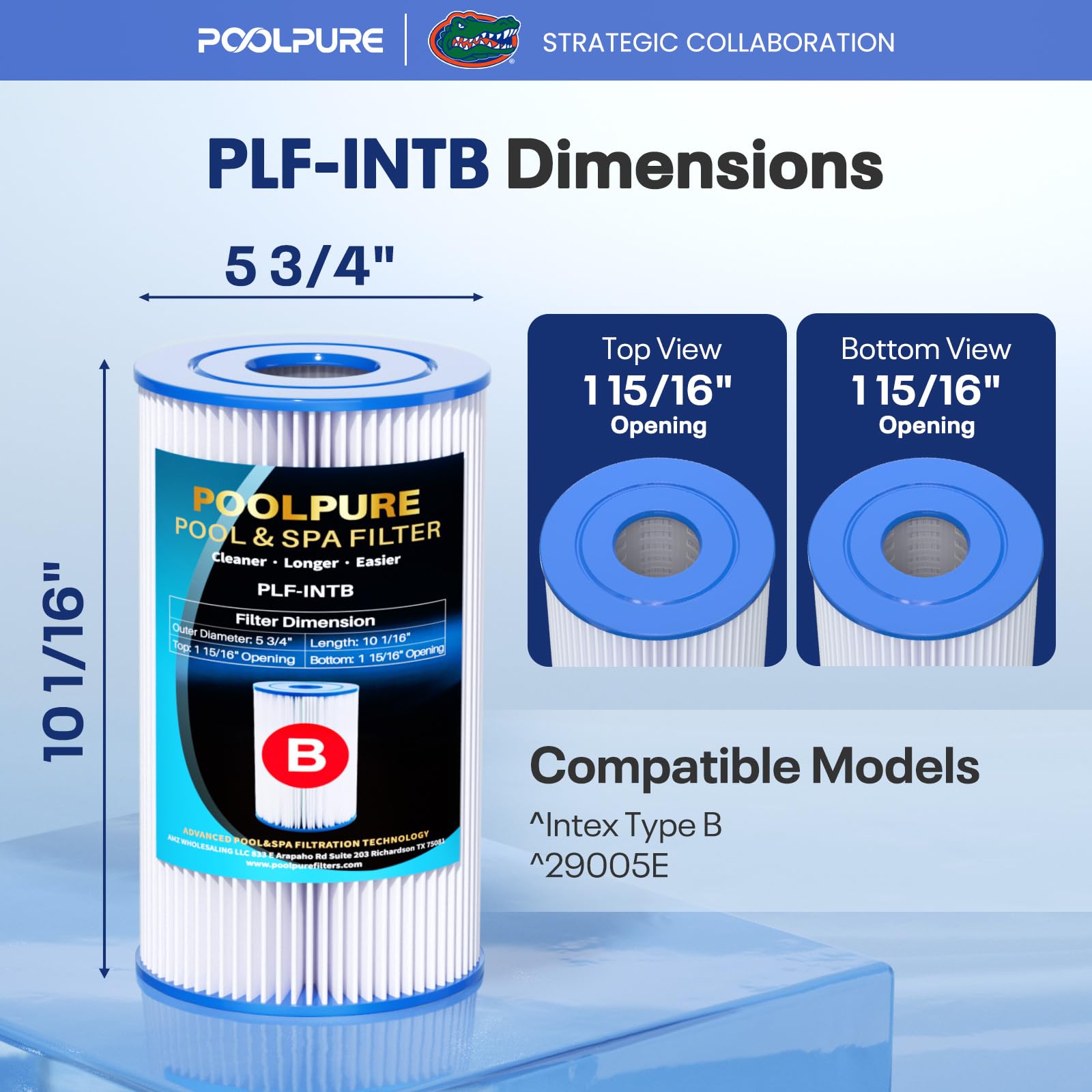 POOLPURE Lot de 6 filtres de piscine de rechange de type B, compatibles avec Intex 29005E Easy Set