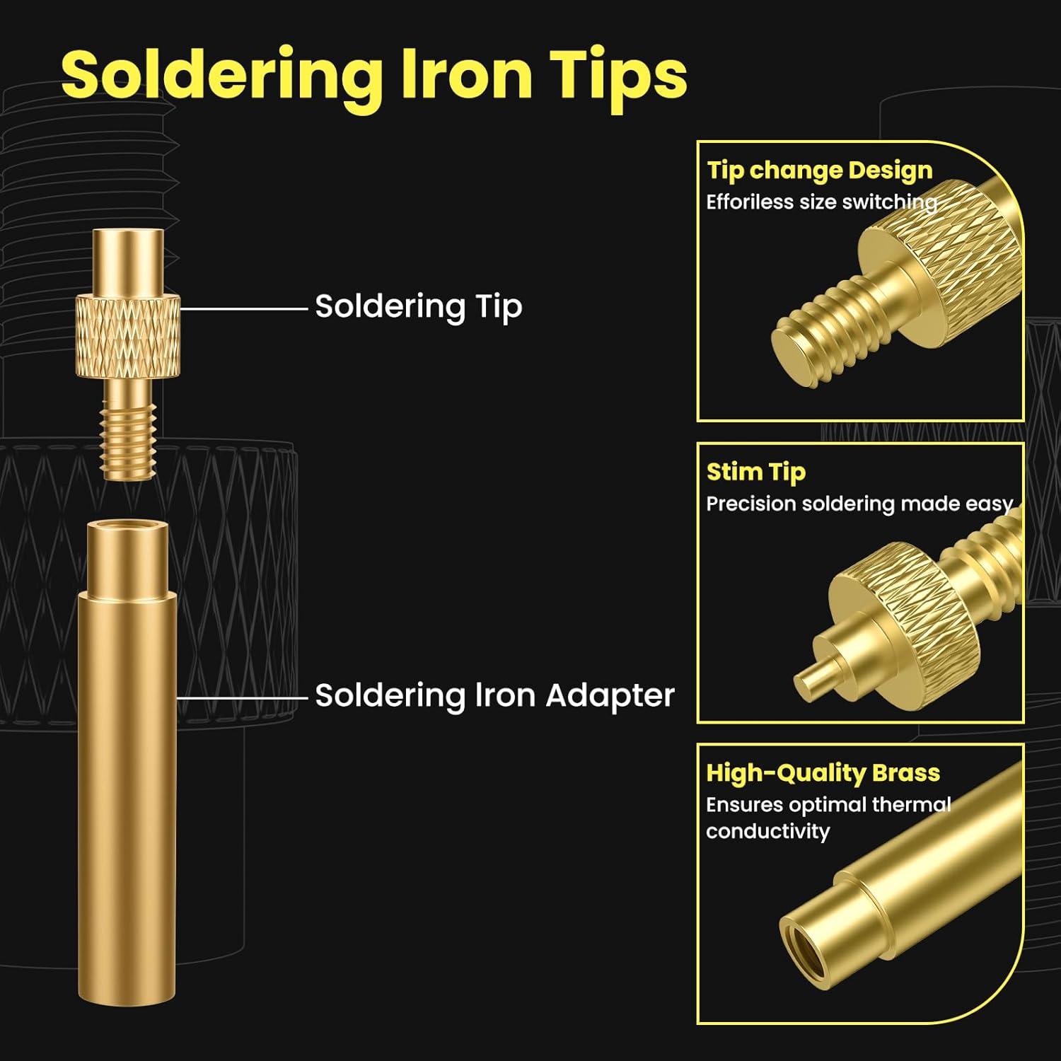 2 Sets Heat-Set Insert Tips, 3D Printer Soldering Tips for Thread Inserts M2 M2.5 M3 M4 M5 M6 M8, Heat Soldering Iron Tips Set with Storage Box for Plastic 3D Printer Components