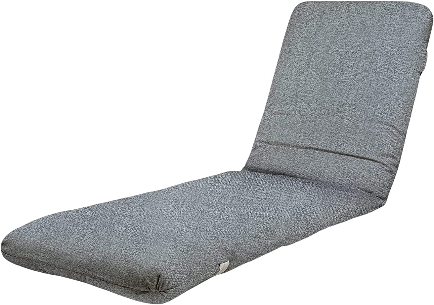 TIENDA EURASIA - Colchoneta para Tumbona de Jardin - Cojin Tumbona Acolchado Relleno de Fibra - Funda de Tela con Cremallera Lavable (180 x 50 cm, Gris)