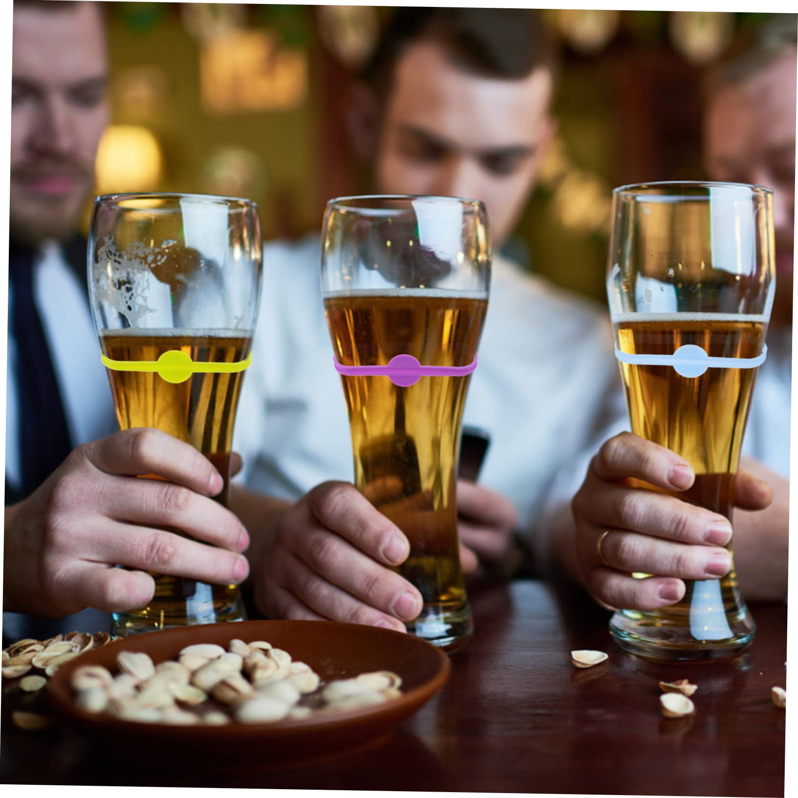Abaodam 48 Stk Weinglas-marker Einmachgläser Trinkglas Cocktailgarnituren Für Getränke Hochzeits-champagnergläser Weinetiketten Aus Silikon Champagnerflöten-marker Trinkglas-marker Charme