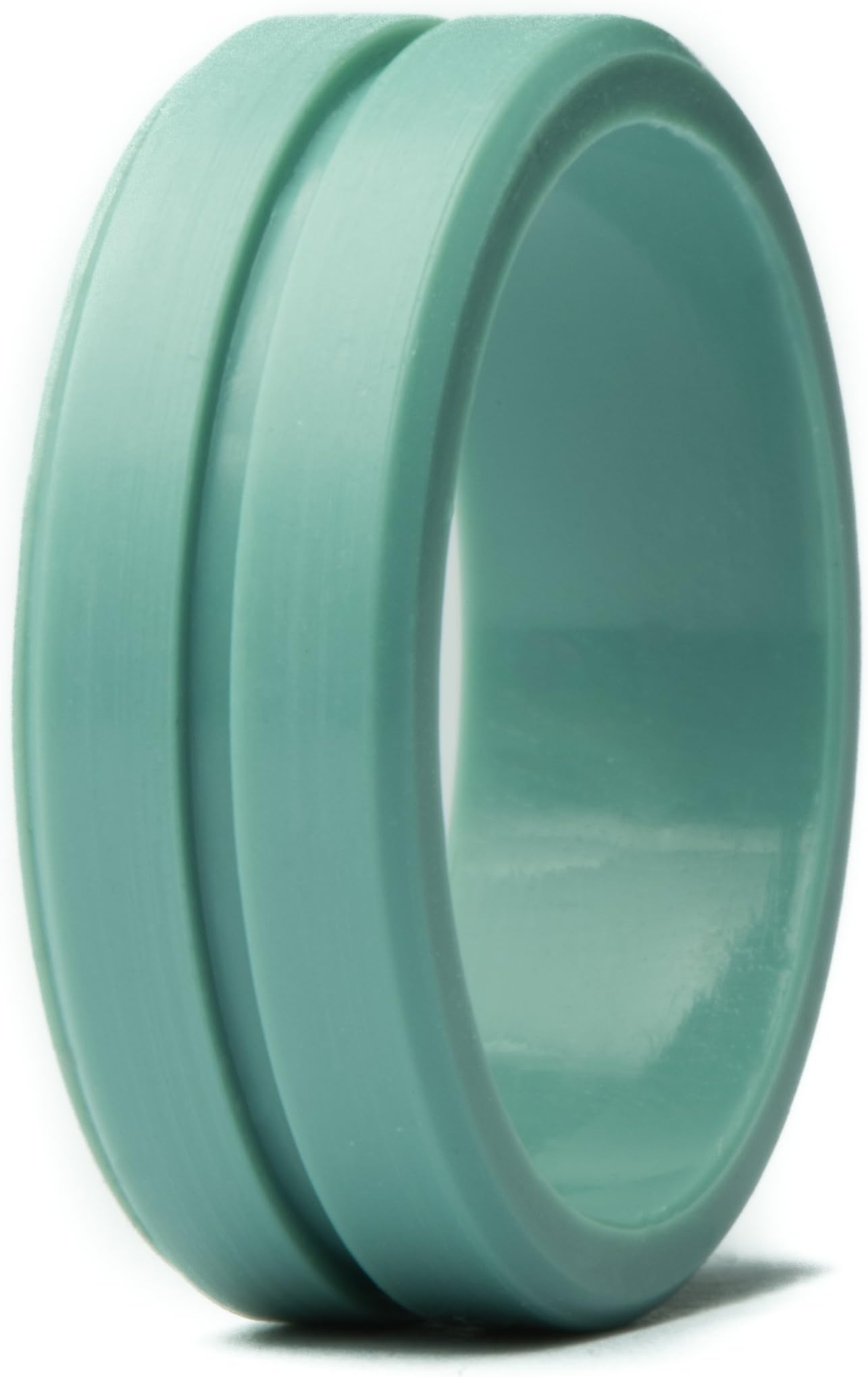 Silicone Wedding Rings | Safety Rubber Wedding Bands | Athletic Ring for Active Men | Thin Groove Ring 7mm Wide | Best Alternative for Work, Mechanics, Sports, Workout Ring | Turquoise - Size 10