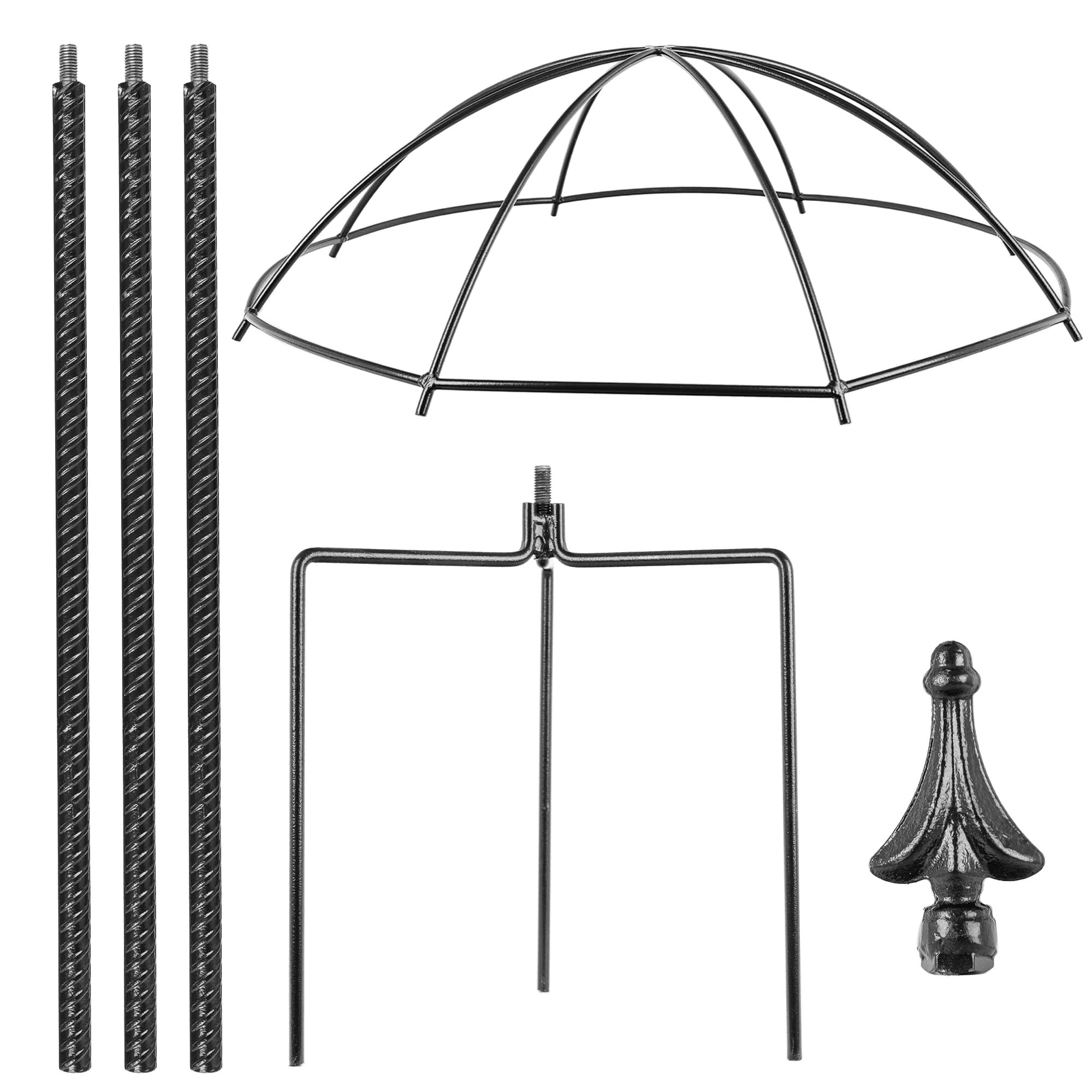 KADAX Rosenbogen aus pulverbeschichtetem Stahl, Schirm Design, Torbogen, Gartenbogen, Kletterpflanzen, Rankgitter, Rosenhilfe, Gartendeko (H: 190.5 cm)