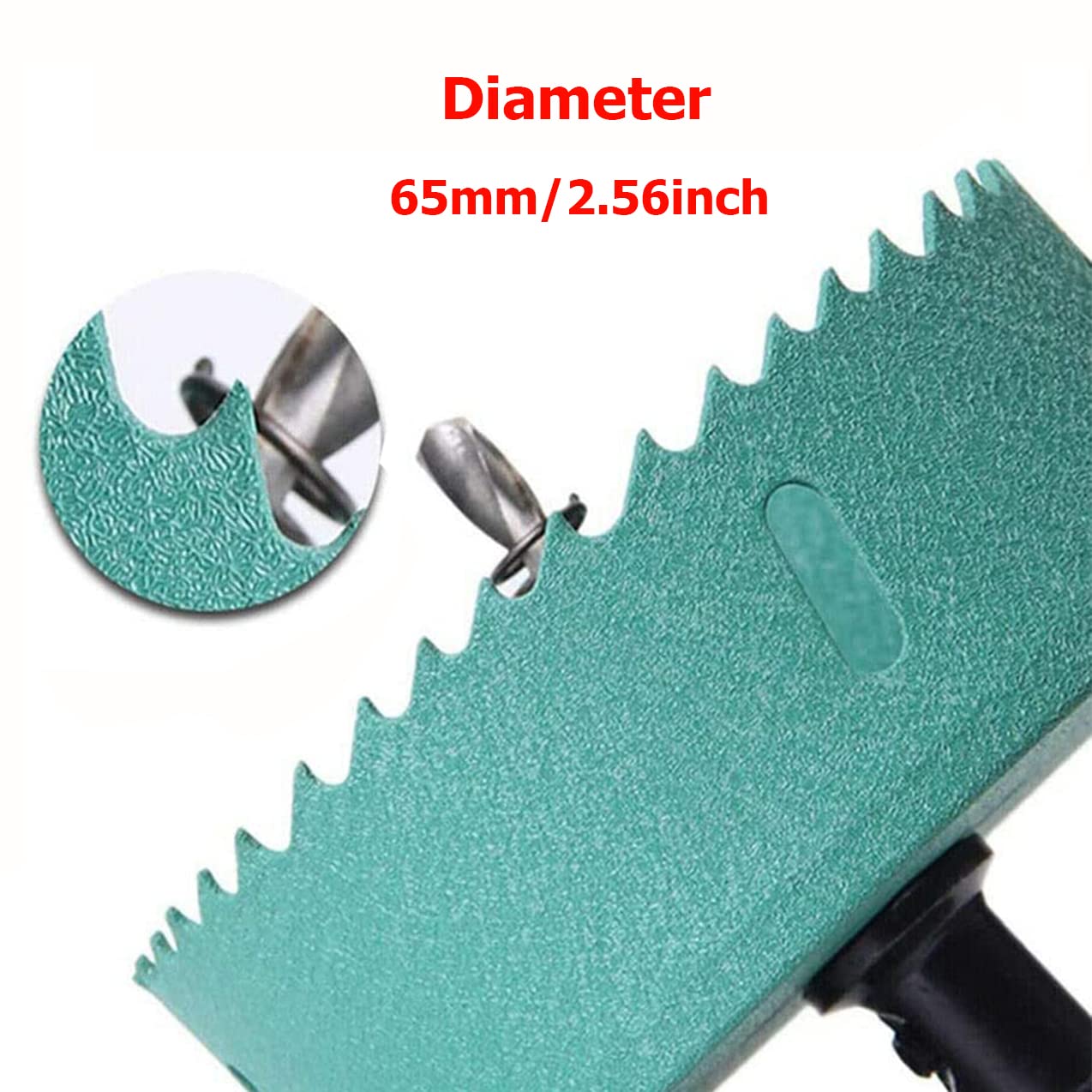 SagaSave 65mm Bi-Metal Hole Saw with Corn Hole Drilling Hole Cutter,Heavy Duty Hole Cutter for Wood,Metal,Stainless Steel,Plastic,Drywall,Fiberboard 1PCS-Green - Image 3