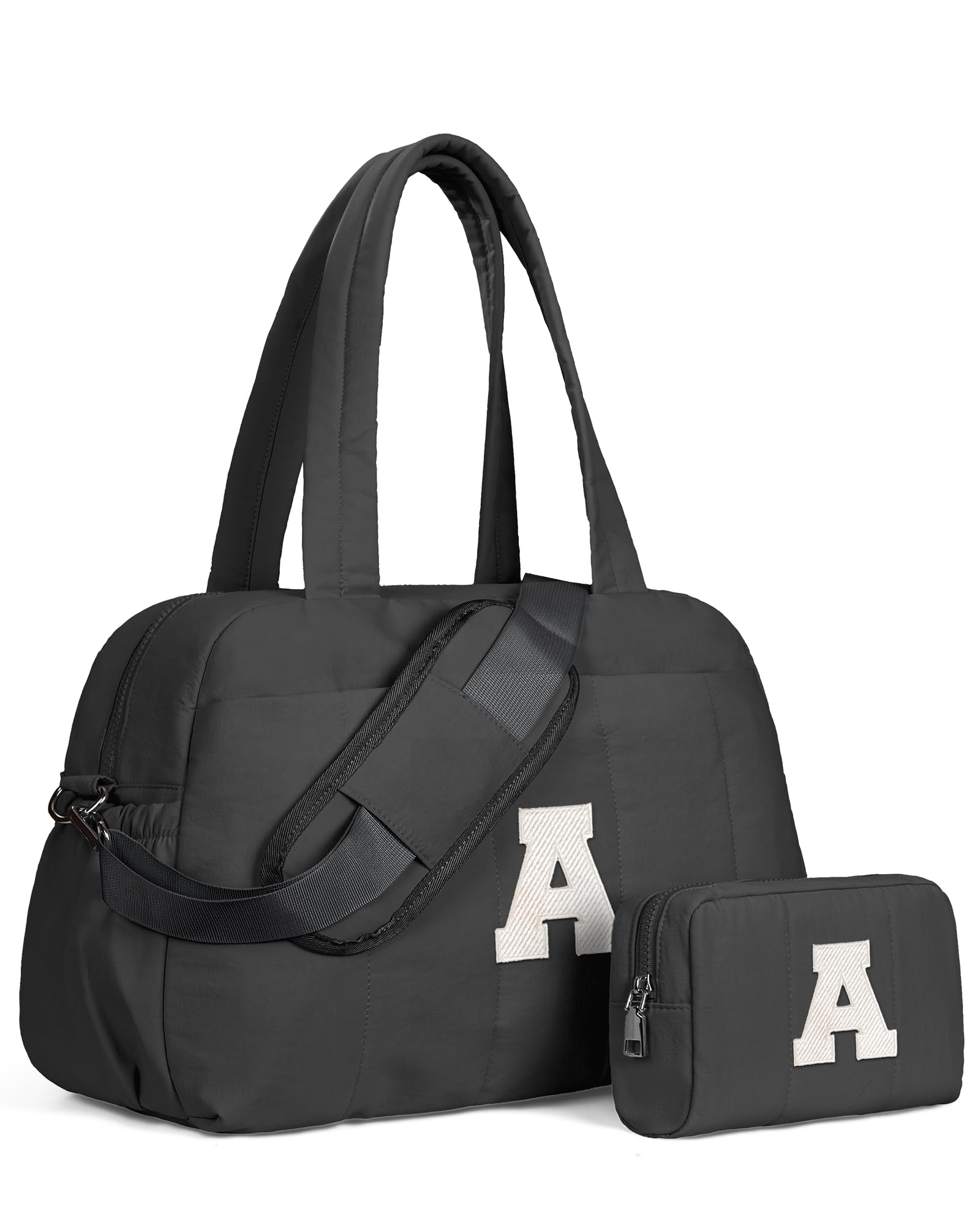 Vogewood Women Duffle Bag with Initial-Sweet 16 Gifts for Girls, Personal Item Travel Bags，30th 40th Birthday Gifts for Women-Gym Bag with Wet Pocket，