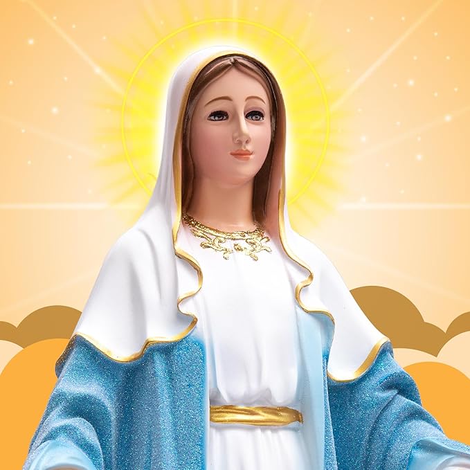 Estatua de la Virgen María 48 cm Resina para Decoración Hogar miniatura 2