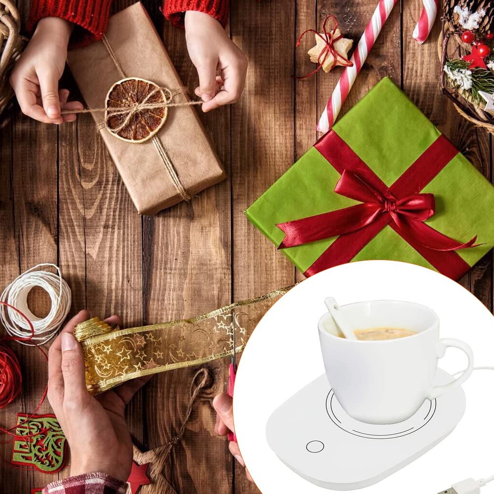 Rakiuty Scalda Tazza USB,Scaldatazze da caffè Scalda,Scalda Tazza,Scalda Bevande,Scaldatazze Scalda Tazze da caffè,Utilizzabili per caffè,Latte,Regalo di Natale,Regalo di Capodanno (Bianco)