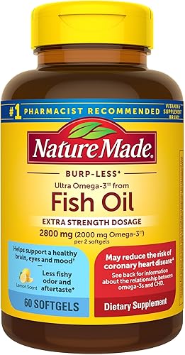Nature Made Suplementos de aceite de pescado Omega 3 extra fuertes, 2800 mg, suplementos de aceite de pescado Omega 3 como ésteres etílicos para