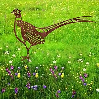 decorative garden stakes yard art Pheasant Metal Stake-11.81" Realistic Bird Art,Handcrafted Outdoor Sculpture for,Patios&Walkways,Durable Floor Decor Lovers Nature Enthusiasts