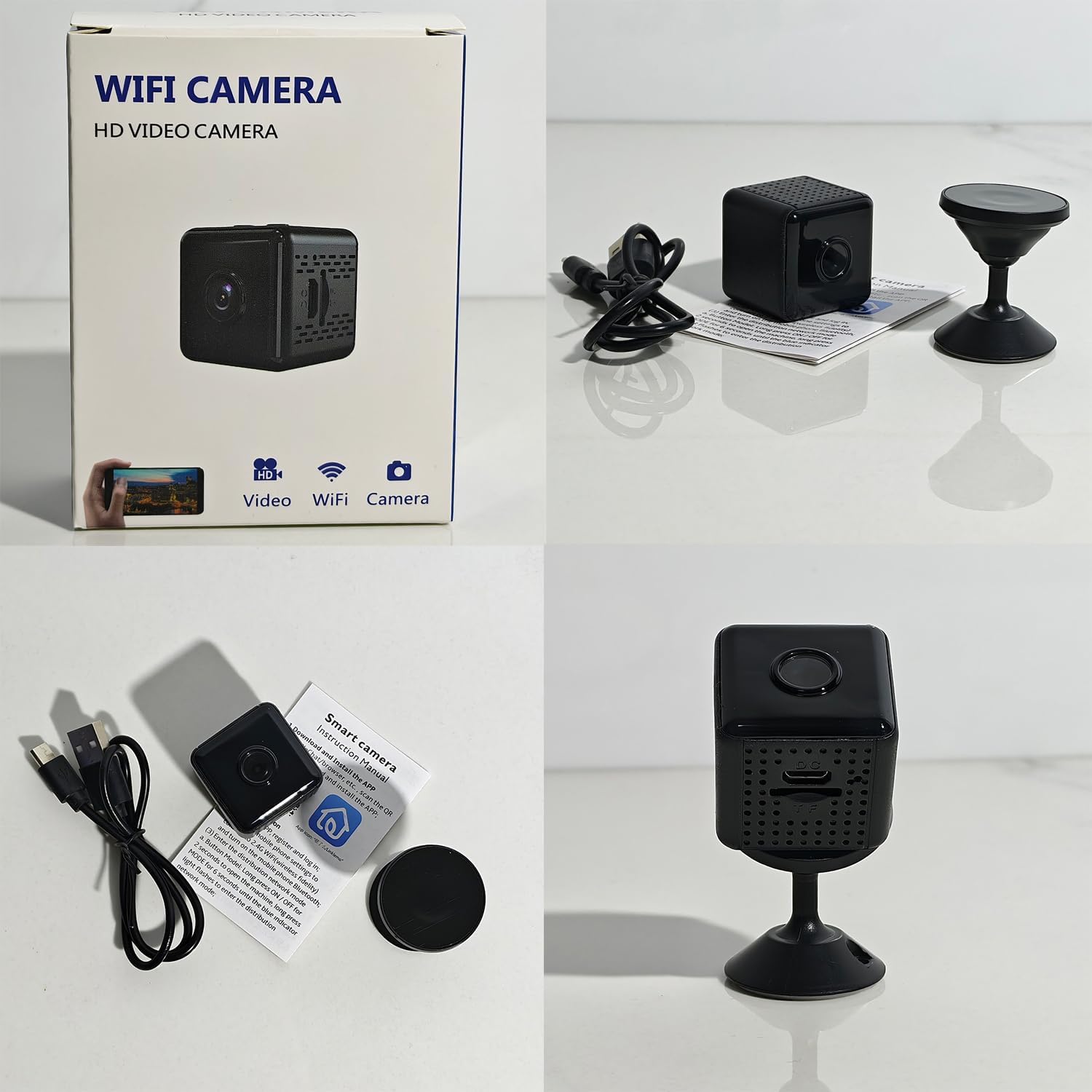Mini Spy Camera Hidden HD 1080P - Wireless WiFi/No WiFi Tiny Cam, Micro Secret Discreet Camera with APP Remote View & Video Recording, Camara Espias Ocultas for Indoor Outdoor Monitoring