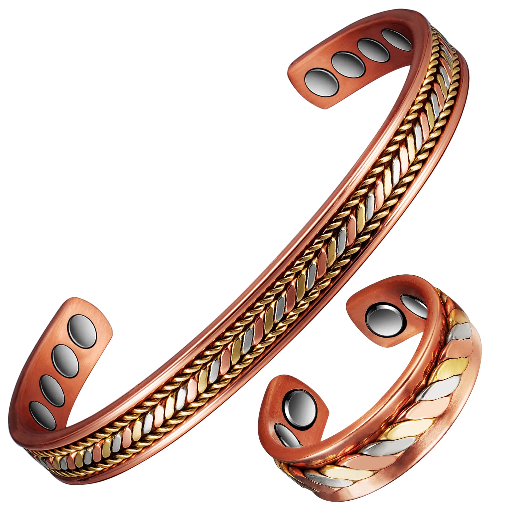 Herdear Braccialetto Magnetico in Rame con Scatola Regalo