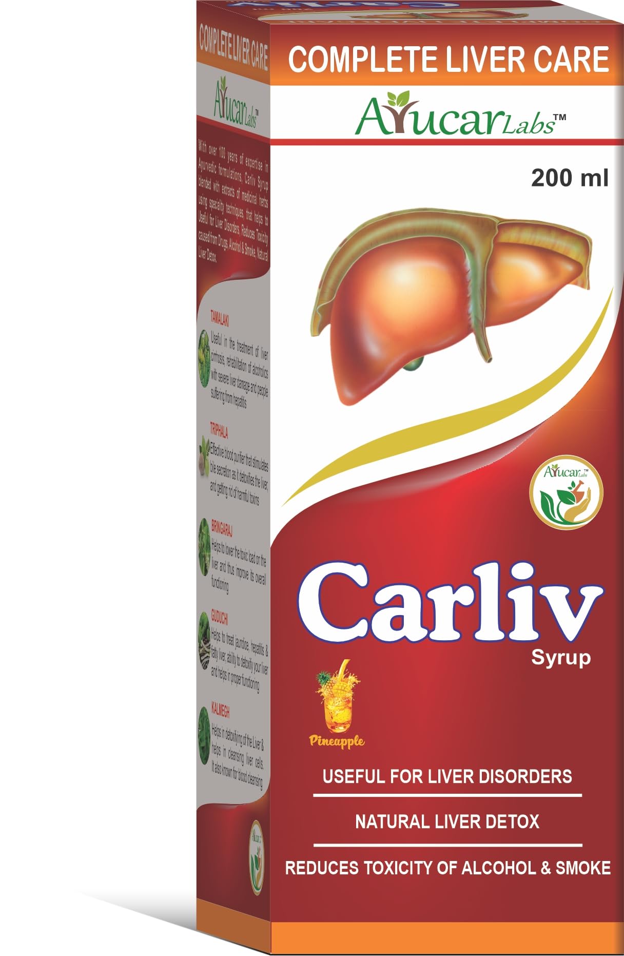 Carliv Ayurvedic Liver Care Syrup | Supports Healthy Liver, Fatty Liver, & Detox | With Kalmegh, Triphala & Guduchi | 200ML-image-31