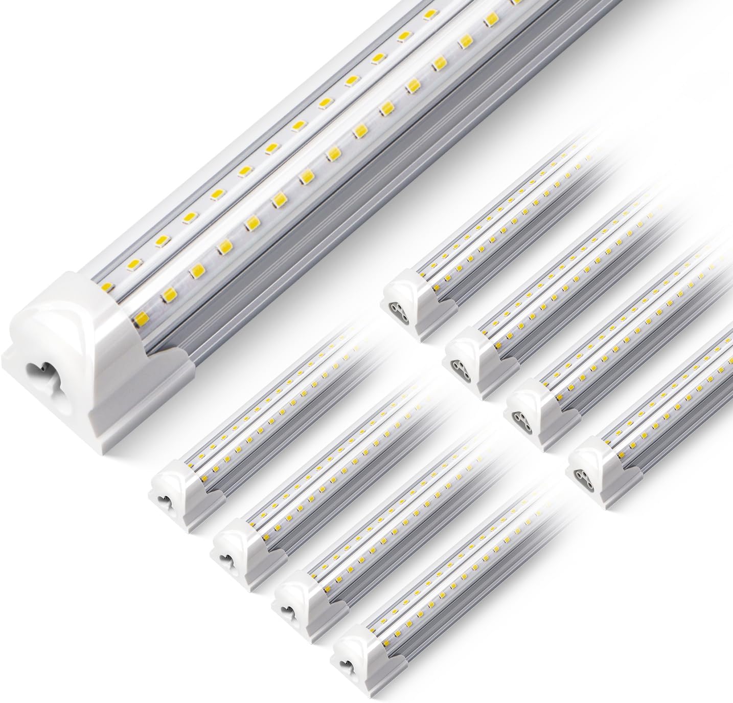 8-Pack 3FT LED Shop Lights, 30W 4680LM 5000K High Output Clear Cover, T8 Integrated LED Tube Light, 270 Degree Lighting for Garage Warehouse