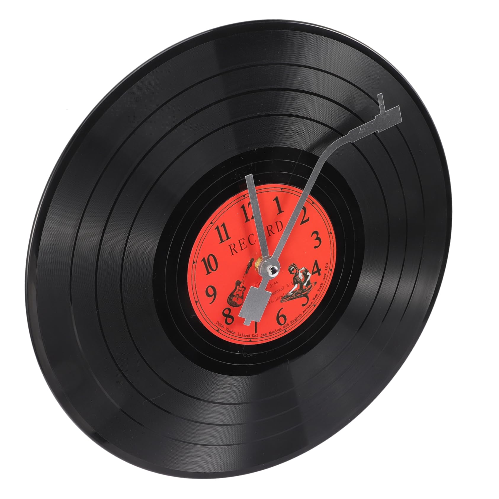 LIFKOME Vinyl Record Wall Clock 12 Inch Vintage Style Decorative Wall Art Clock for Home Office Music Room Household