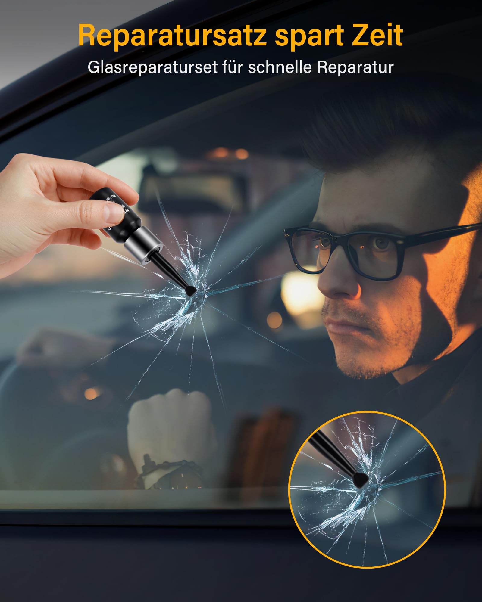 Kit di Riparazione per Parabrezza Auto, Kit di Strumenti di Riparazione Parabrezza per salti e Crepe Auto Chip e Crepe 4pcs