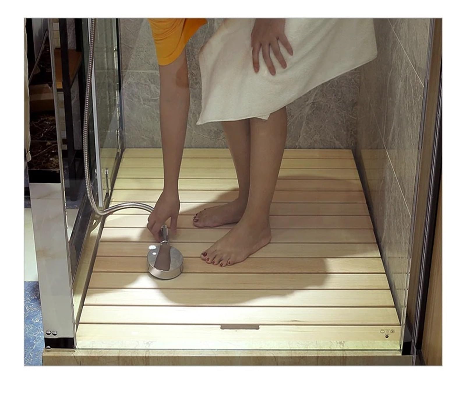 Alfombrilla de baño de bambú, alfombrilla de baño de madera para baño, suelo de madera, ducha, antideslizante, almohadilla de agua, alfombrilla de madera antideslizante (color 2,800 mm x 900 mm)