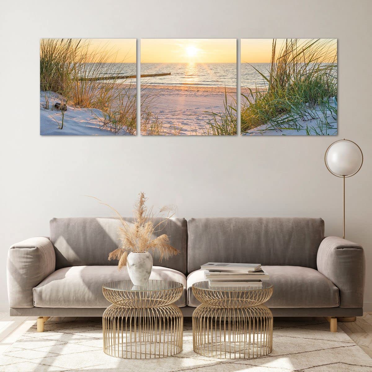 Tableau Sur Verre Triptyque 5 Parties - Déco Murale Moderne 160x85 Cm, Motif Arbre étoiles
