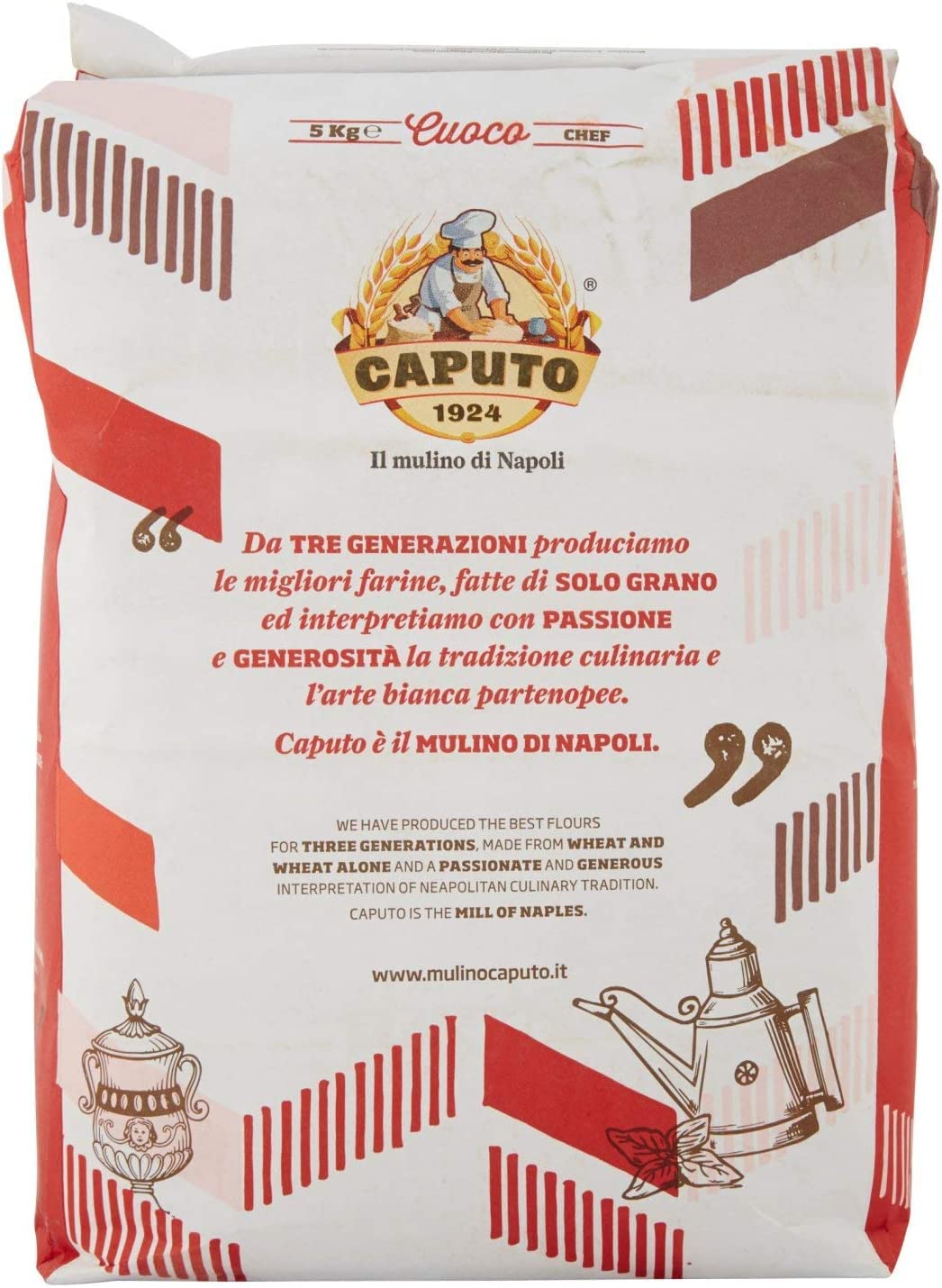 Caputo Cuoco Chef - 4 harinas de trigo blando (5 kg, tipo 00)