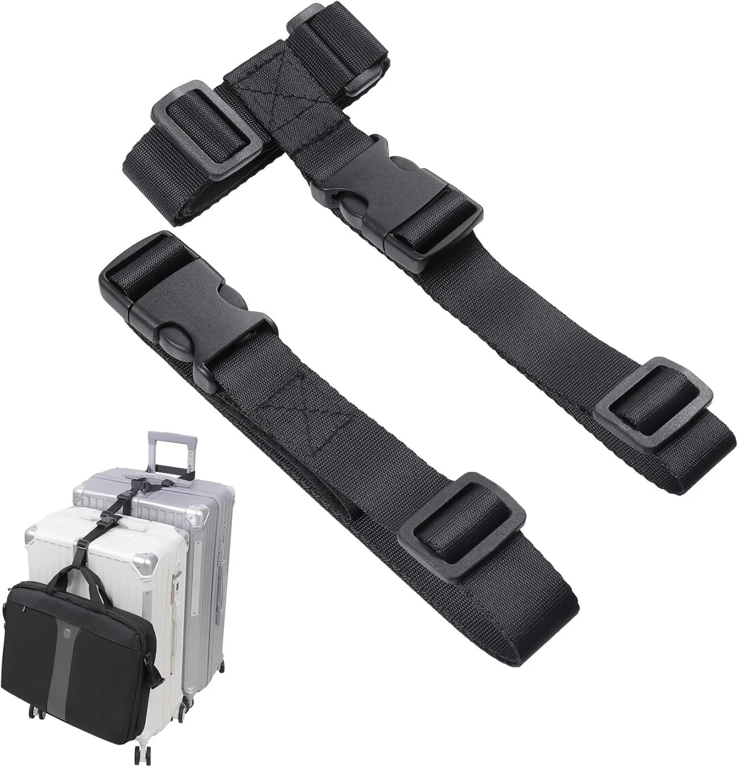 Koixurey Smart Travel Luggage Strap Adjustable Trolley Bag Belt Suitcase Bag Holder Strap with Clip Buckle for Backpack Laptop Bag Travel Organizer Accessory-image-34