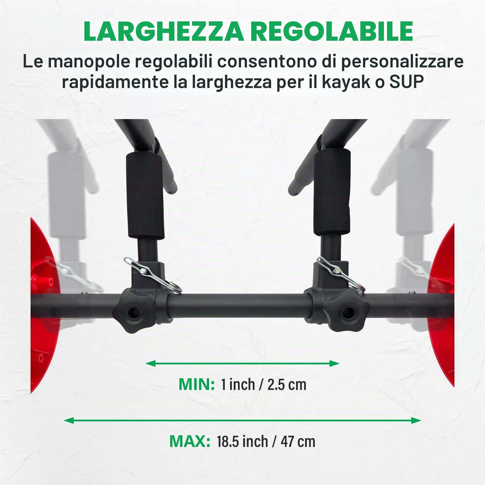 Carrello per canoa 3 in 1, multifunzione, regolabile, per kayak, paddle e piccole imbarcazioni