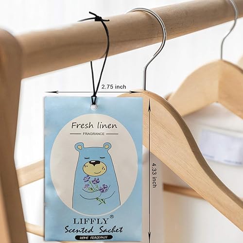 Miniatura 5 de LIFFLY Paquete de 14 bolsas perfumadas de lino fresco para cajones y armarios, caja de regalo