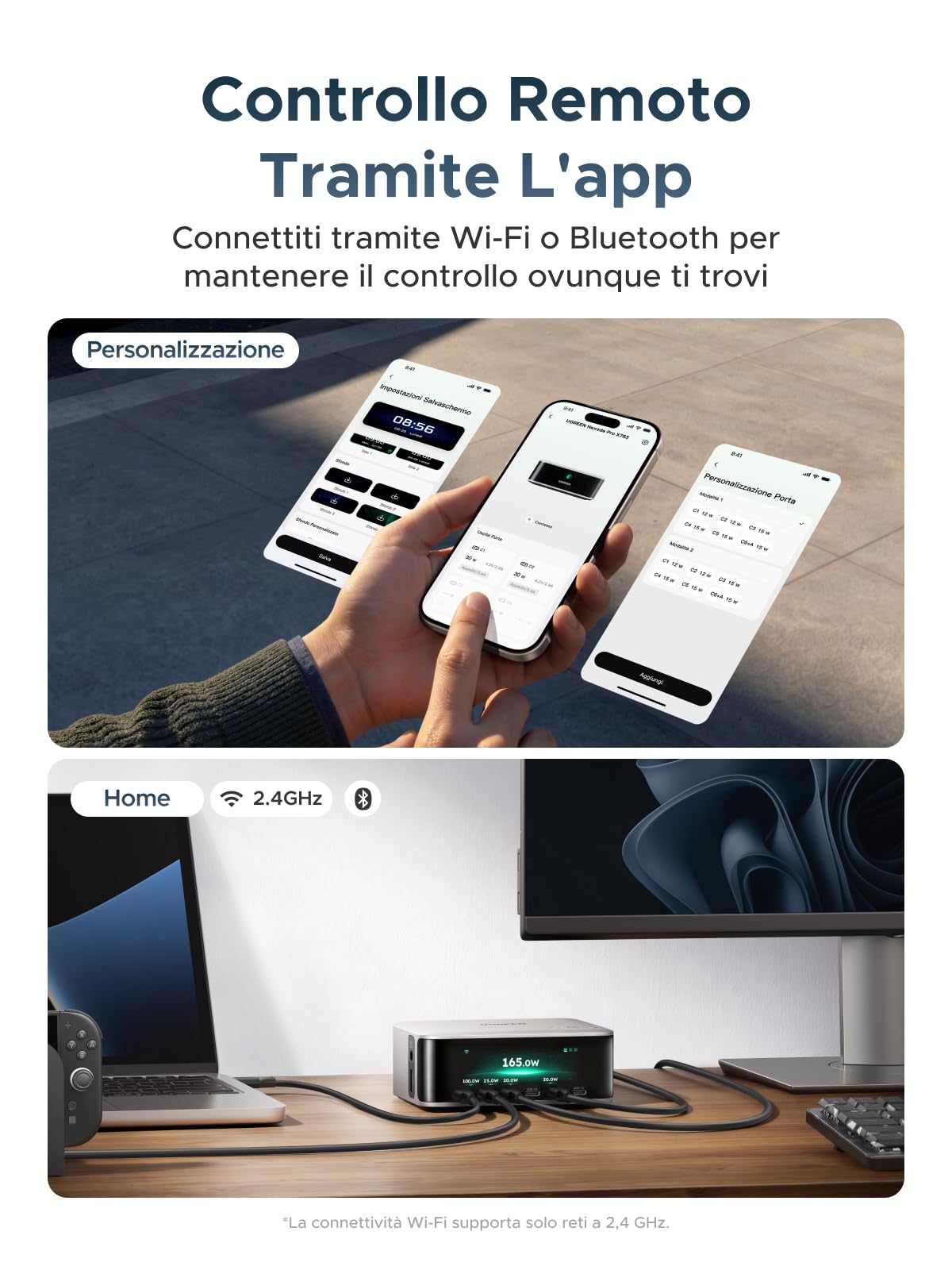 UGREEN Nexode Pro 300W Caricatore USB C Ricarica Rapido Schermo TFT | PD 3.1 Allimentatore 140W Max 8 Porte Compatibile MacBook iPhone 17 Pro Max Air iPad PPS 45W Galaxy S26 Pixel Steam Deck