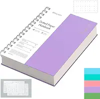 EMSHOI Caderno espiral A5, caderno pontilhado, pequeno, 14,5 x 21 cm, 300 páginas/150 folhas, papel quadriculado de pontos de 100 g/m², capa dura à prova d'água, para escritório, escola, mulheres