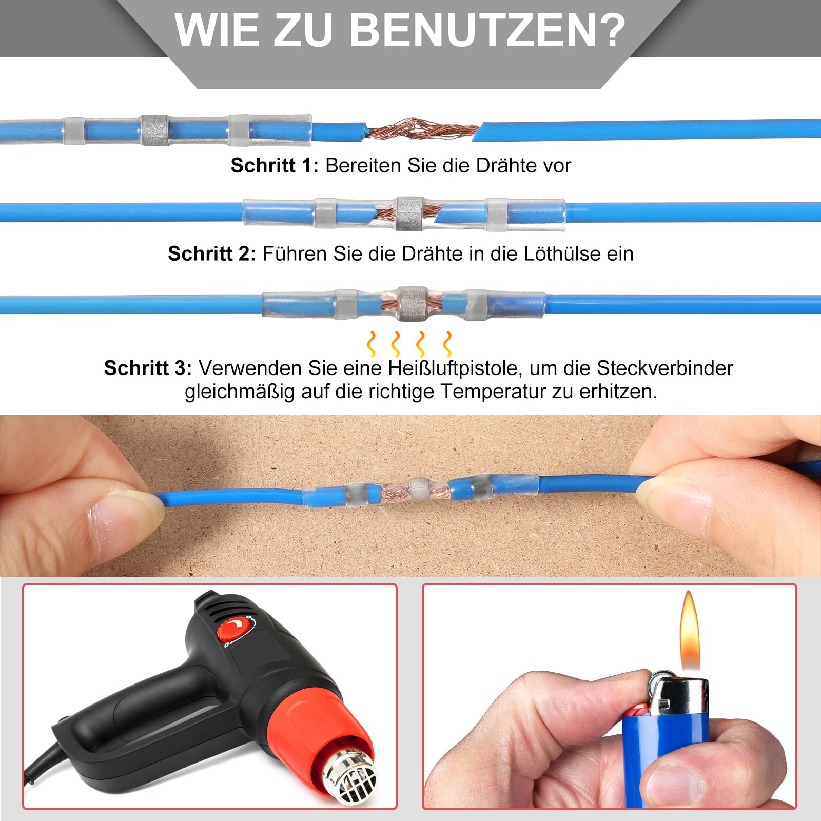Oniissy Manicotto Termorestringente Per Saldatura, Connettori E