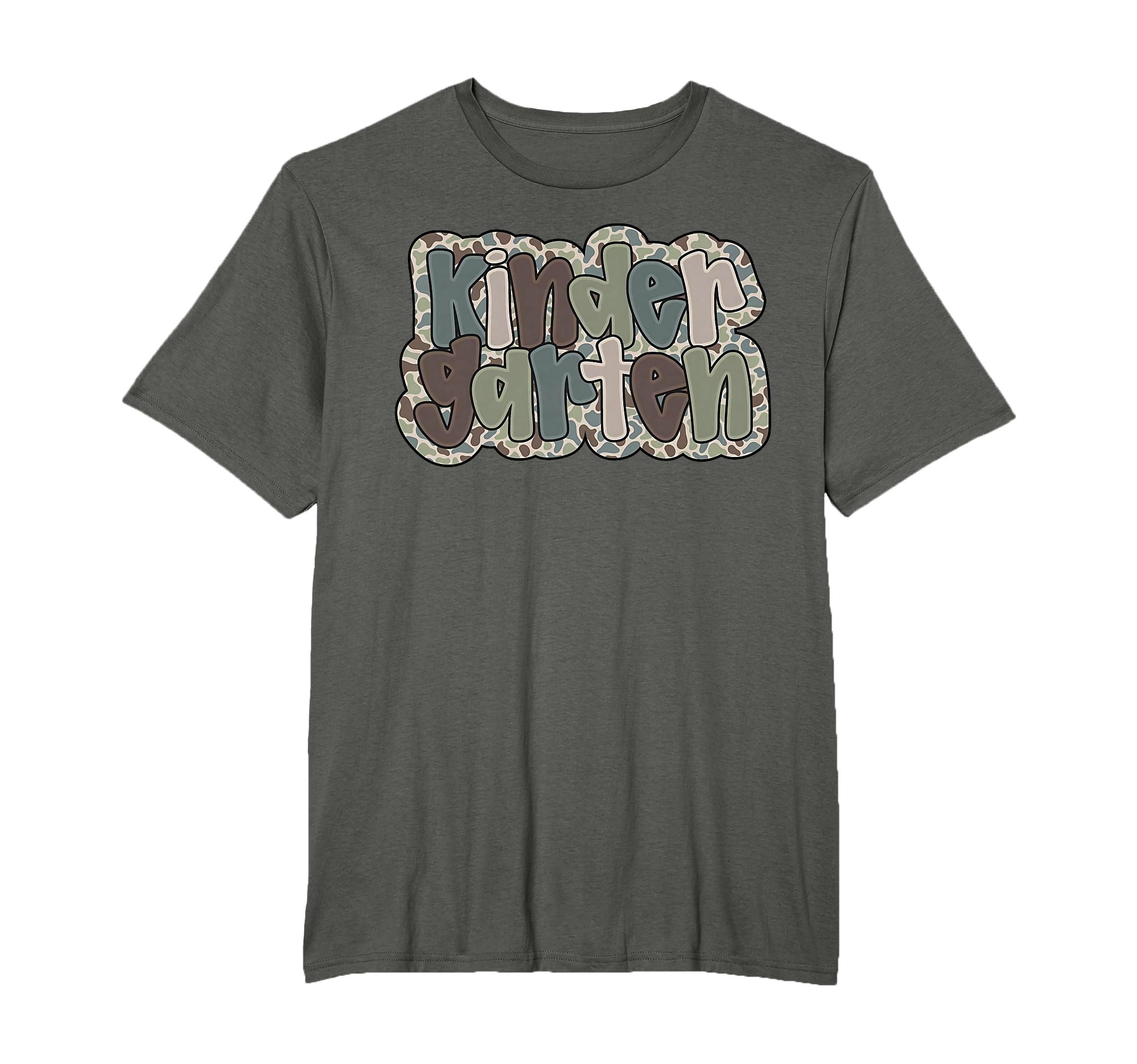 Camo Team Kindergarten Squad Back To School Teacher Kid Boys T-Shirt