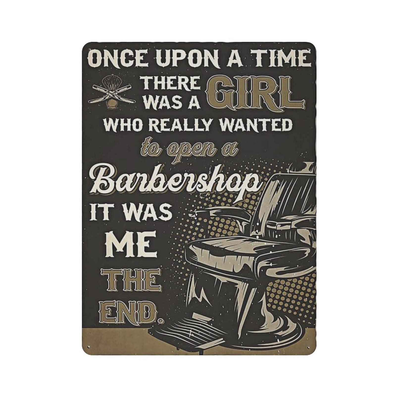 AOOEDM A Girl Really Wanted To Open A Barbershop Metal Sign for Home Coffee Garage Wall Decor Vintage Poster Bar Signs for Home Bar Retro Metal Tin Sign