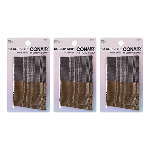 Conair Pinzas para peinar con agarre antideslizante, color marrĂłn claro y oscuro, 50 unidades, 3 paquetes (150 en total), adecuados para todo tipo Conair Pinzas para peinar con agarre antideslizante, color marrĂłn claro y oscuro, 50 unidades, 3 paquetes (150 en total), adecuados para todo tipo