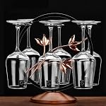 6-Hook Metal Wine Glass Holder Countertop Stemware Rack Tabletop Stemware Storage Rack Weighted Base Display Stand