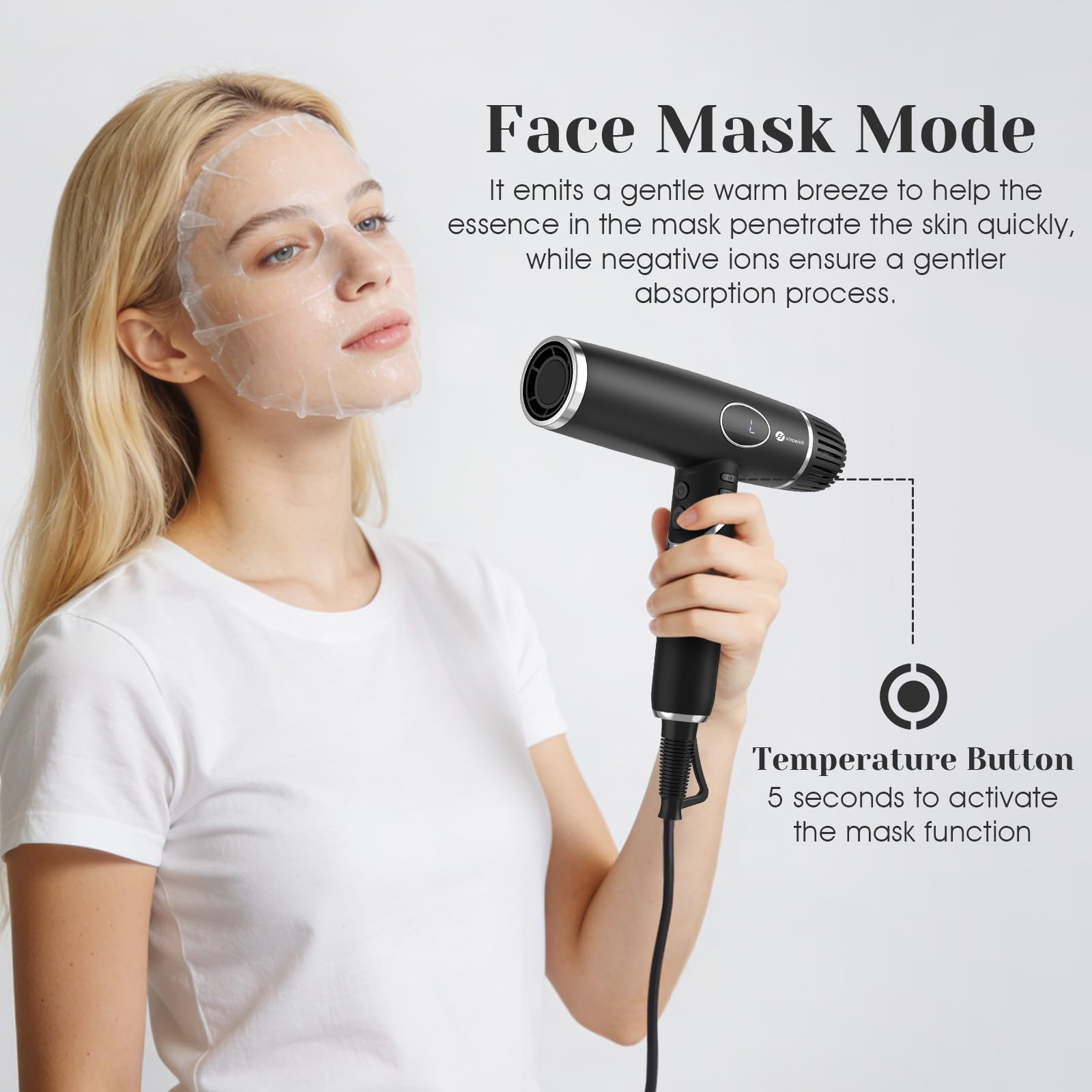 Seche Cheveux Professionnel Ionique Voyage Pliable et Accessoires Silencieux Moteur Brushless 110000 RPM Léger/Contrôle de la Température/Écran Lcd/Diffuseur Magnétique/Faible Bruit (Noir)