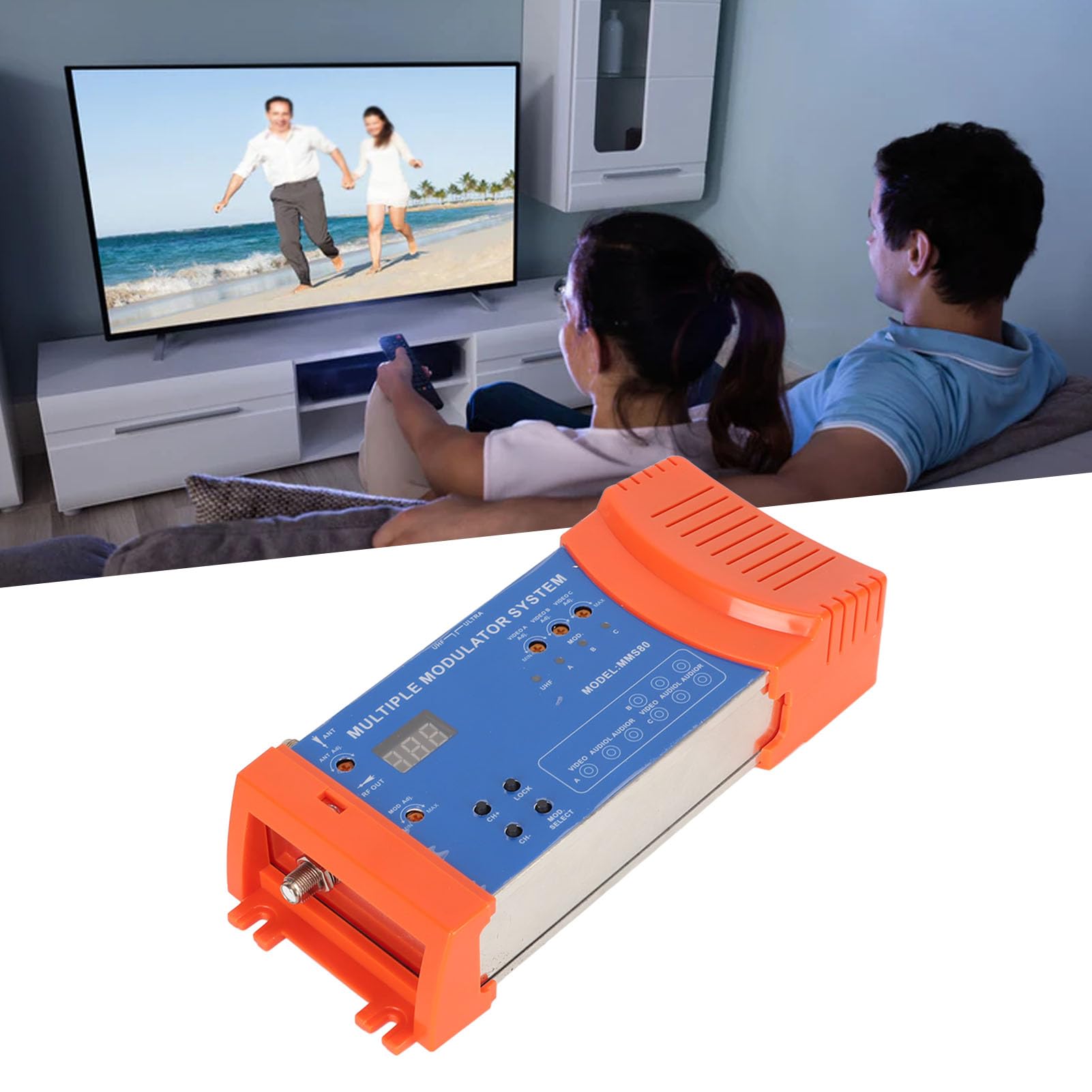 Cuifati Home Modulator,Adapts to Local CATV System Multi Channels Support PAL NTSC Optional Plug and Play Multiple Modulator System for TV Box AV Source (US Plug)