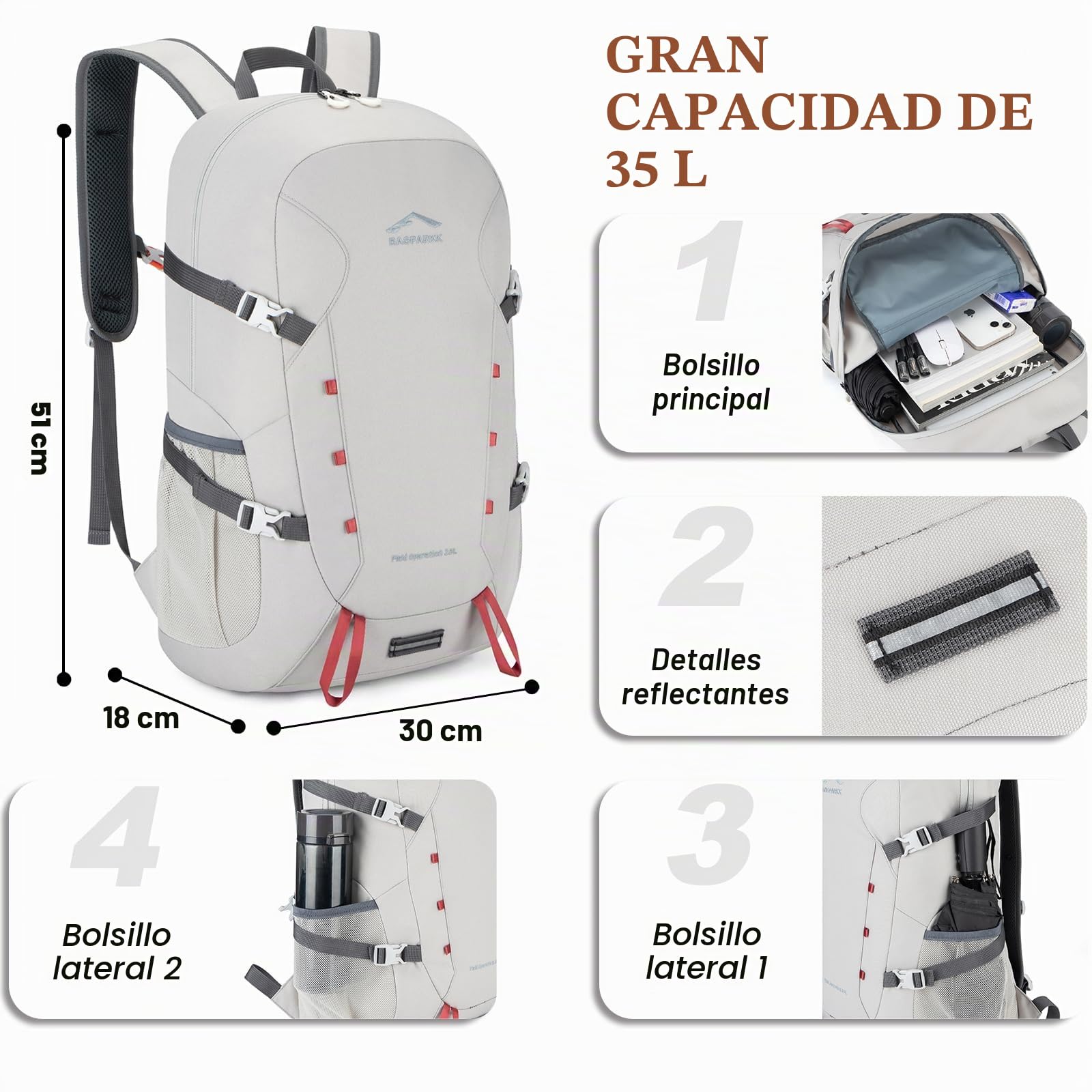 BAGPARKK 066# Travel Backpack 066# Mochila de viaje Unisex adulto (Pack de 1)