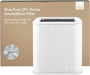 BLUEAIR Blue Pure 211+ Series SmokeBlock Genuine Replacement Filter, Extra Carbon Captures 99.99% of Wildfire Smoke, fits Blue Pure 211+ Auto, 211+ Air Purifiers