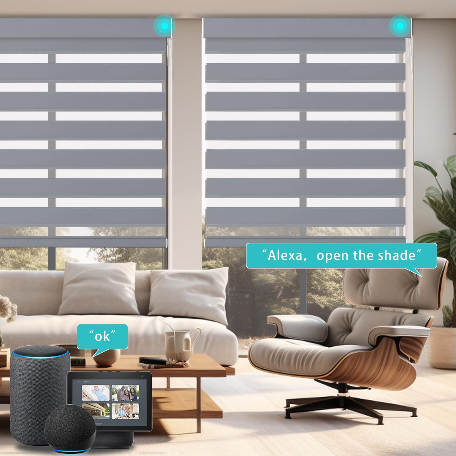 Amazon.com: Changshade Custom Smart Motorized Zebra Roller Blinds