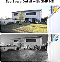 Vista 3 de Sistema de cámara de seguridad con cable para exteriores, 4CH 5MP Lite AHD DVR con disco duro de 500G, 4 x 3MP cámara CCTV con cable, kit DVR