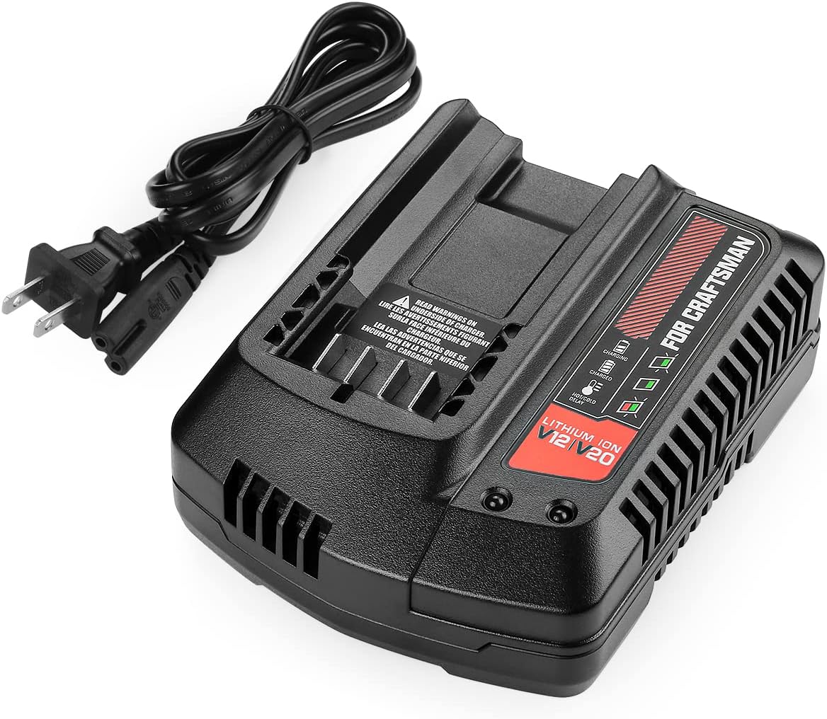 20V Charger CMCB104 Replacement for Craftsman 20v Charger, Compatible with Craftsman 20V Max V20 Lithium Battery CMCB202 CMCB204 CMCB201 CMCB206 CMCB209