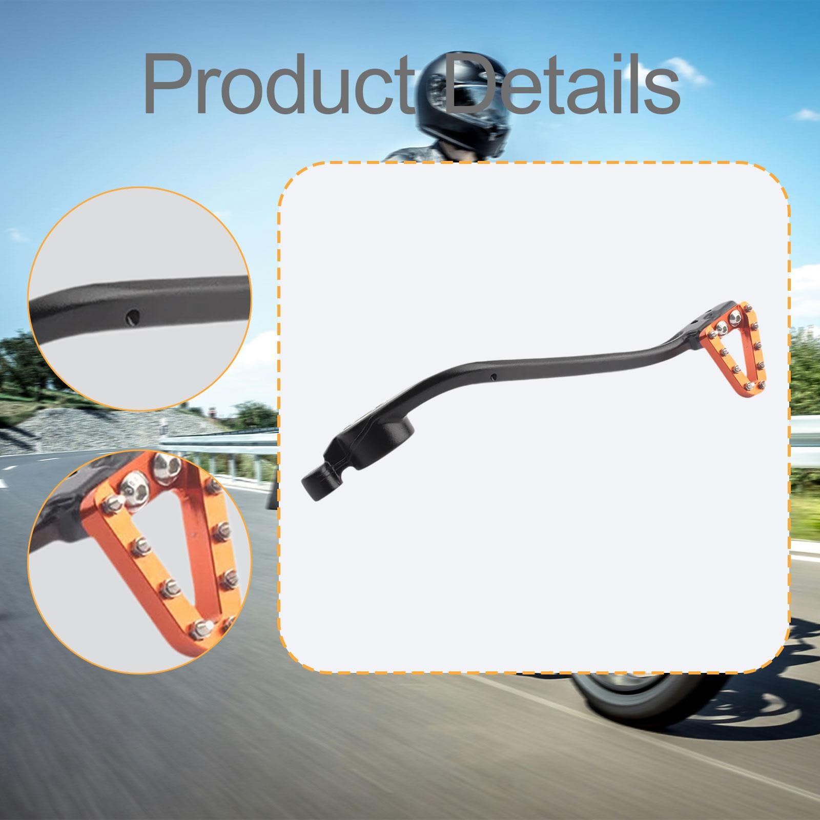 Pedal de freno trasero para motocicleta, palanca de pie, accesorio fácil de instalar, aleación de aluminio profesional, repuesto para Exc Xcw, Naranja