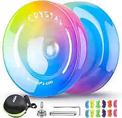 Yoyo Responsivo Para Crianças Iniciantes, Yoyo Crystal K2 Profissional, Yo-Yo De Dupla Finalidade Para Adultos + Rolamento Yo Yo Yo Extra Sem Resposta + 12 Cordas Yoyo + Bolsa De Armazenamento
